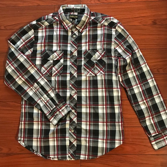 Helix Athletic fit plaid button down - Picture 1 of 2